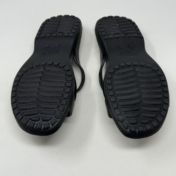 Crocs Meleen Twist Slide Sandals Womens 11 Black Open Toe Casual Comfort - Picture 11 of 15